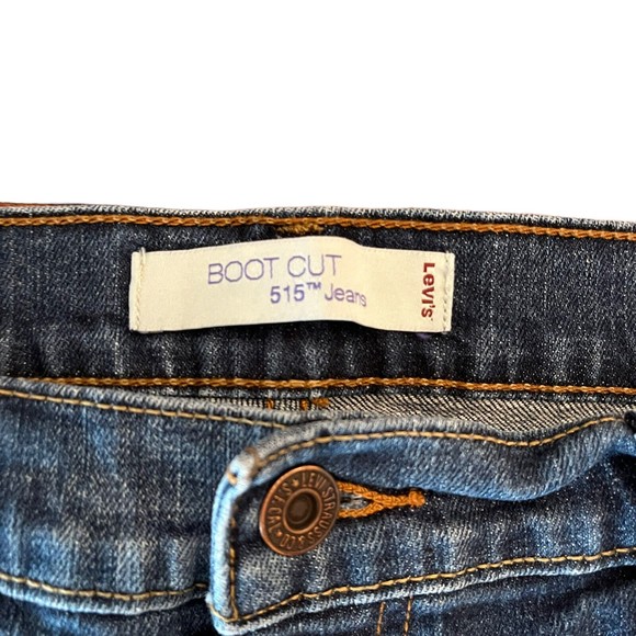 Levis 515 Bootcut Mid Rise Medium Wash Blue Denim Jeans Size 12 S - Picture 4 of 6